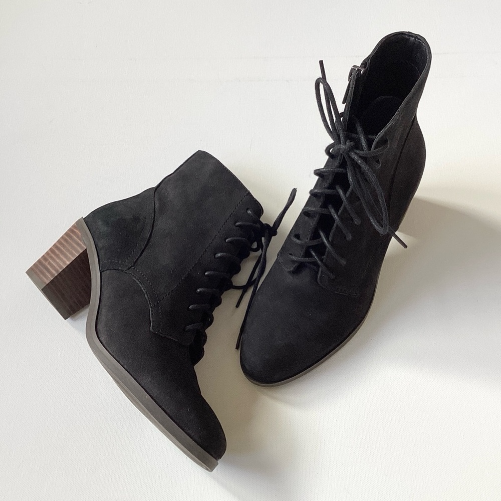 NWT Lucky Brand Black Lace-Up Boots